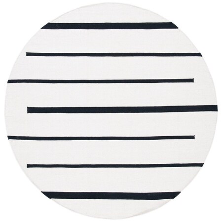 Safavieh 8 x 8 ft. Montauk Hand Woven Round Area Rug; Ivory & Black MTK311A-8R